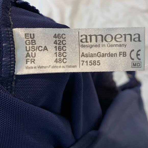 Amoena Women's Asian Garden Full Bodice One Piece Swimsuit Size 16C Pocketed - Picture 5 of 6